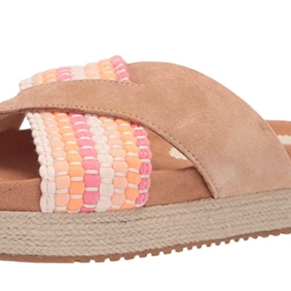 TOMS Woven Paloma Platform Suede Sandals Slides